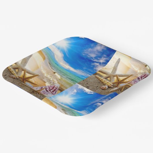 Seashell-Quadrat-Papierplatte Pappteller (Gewinkelt)