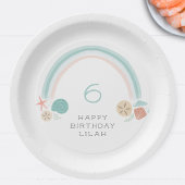 Seashell Rainbow Nautical Birthday Party Pappteller