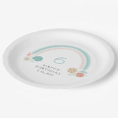 Seashell Rainbow Nautical Birthday Party Pappteller (Schrägansicht)