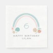 Seashell Rainbow Nautical Birthday Party Serviette (Vorderseite)