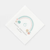 Seashell Rainbow Nautical Birthday Party Serviette (Ecke)