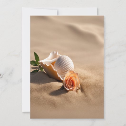 Seashell Rose Sand Brautparty Einladung (Rückseite)