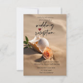 Seashell Rose Sand Empfang Einladung (Vorderseite)