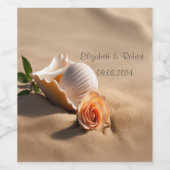 Seashell Rose Sand Weinetikett (Einzelnes Label)