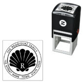 Seashell Round Address Self Inking Kautschuk Brief Permastempel (Beispiel)