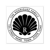 Seashell Round Address Self Inking Kautschuk Brief Permastempel (Design)