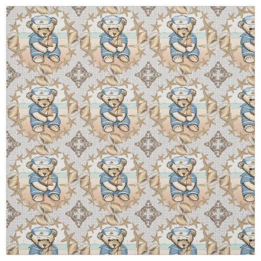 Seashell Sailor Bear Stoff (Muster)