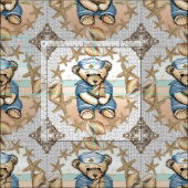 Seashell Sailor Bear Stoff (Kachel)