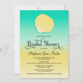 Seashell Sand & Sea Color Ombre Brautparty Einladung (Vorderseite)