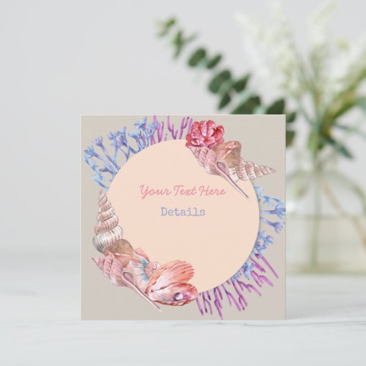 Seashell Save the Date (Stehend Vorderseite)