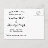 Seashell Save the Date Wedding Post Card Ankündigungspostkarte (Rückseite)