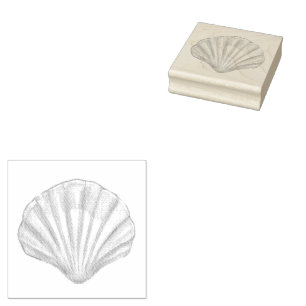 Seashell ,Scallop Muschel ,Muschel Gummi Briefmark Gummistempel