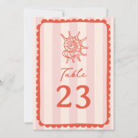 Seashell Scalloped Pink Stripe Hochzeit