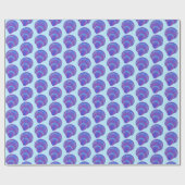 Seashell Scallops Sea Ocean Muster BLue Lila Geschenkpapier (Flach)