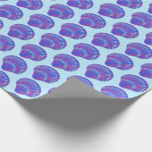 Seashell Scallops Sea Ocean Muster BLue Lila Geschenkpapier (Ecke)