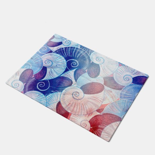 Seashell Scanner-Muster Fußmatte (Schrägansicht)