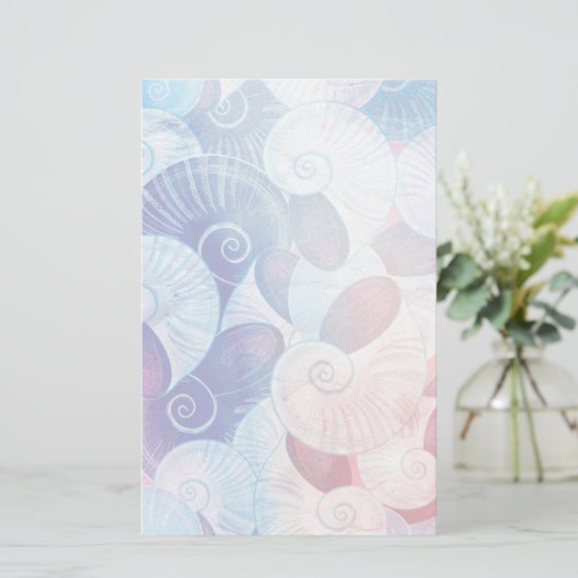 Seashell Scene Pattern Briefpapier (Stehend Vorderseite)