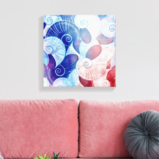 Seashell Scene Pattern Leinwanddruck (Insitu (Wohnzimmer))