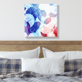 Seashell Scene Pattern Leinwanddruck (Insitu (Schlafzimmer))