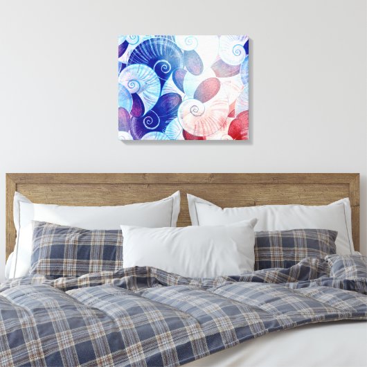 Seashell Scene Pattern Leinwanddruck (Insitu (Schlafzimmer))