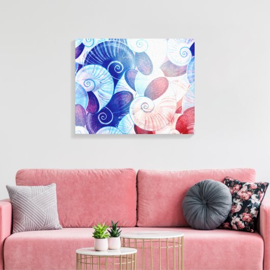 Seashell Scene Pattern Leinwanddruck (Insitu (Wohnzimmer))