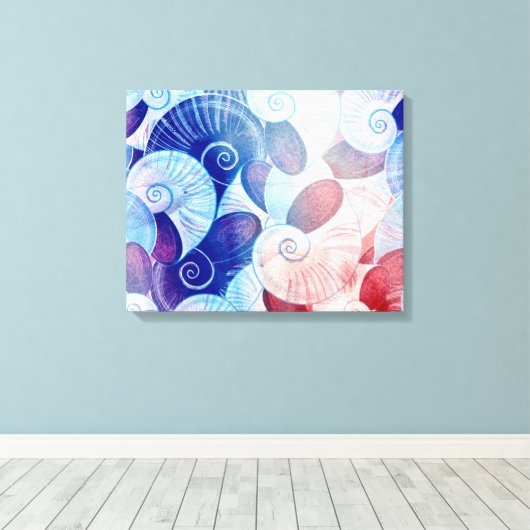 Seashell Scene Pattern Leinwanddruck (Insitu (Holzboden))