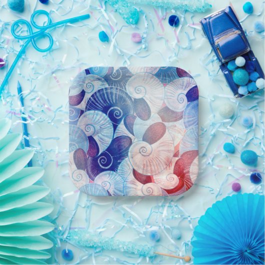 Seashell Scene Pattern Pappteller (Party)