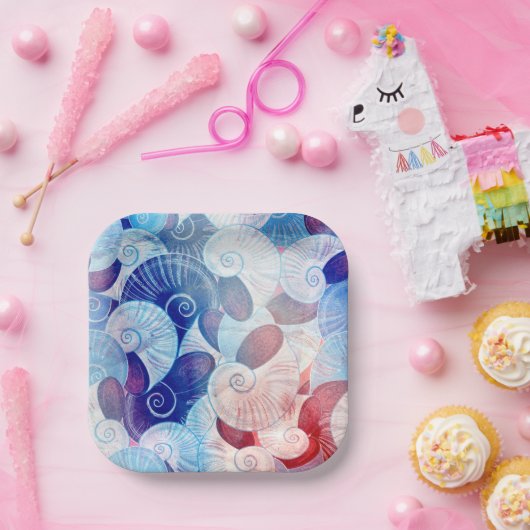 Seashell Scene Pattern Pappteller (Party)