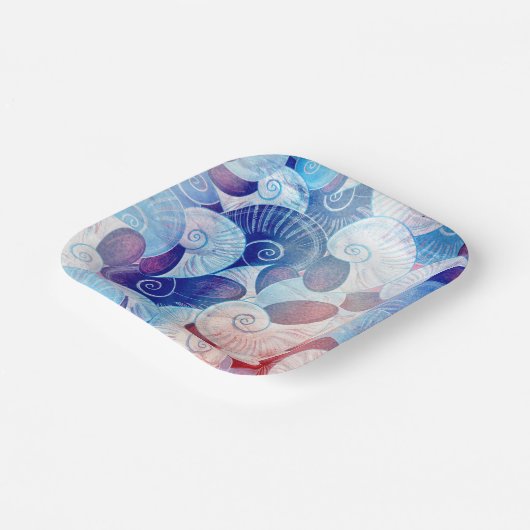 Seashell Scene Pattern Pappteller (Gewinkelt)