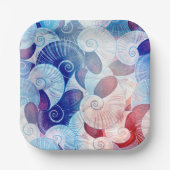 Seashell Scene Pattern Pappteller (Vorderseite)