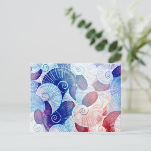 Seashell Scene Pattern Postkarte (Stehend Vorderseite)