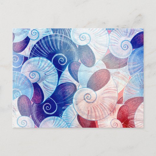 Seashell Scene Pattern Postkarte (Vorderseite)