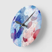 Seashell Scene Pattern Runde Wanduhr (Winkel)