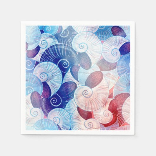 Seashell Scene Pattern Serviette (Vorderseite)