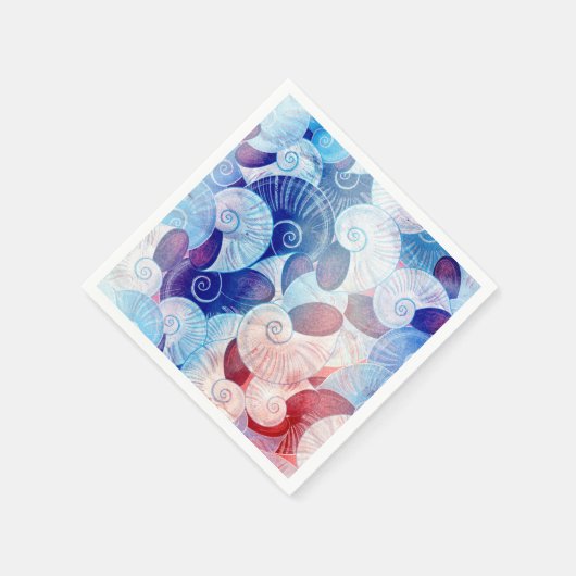 Seashell Scene Pattern Serviette (Ecke)