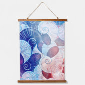 Seashell Scene Pattern Wandteppich Mit Holzrahmen (Vorderseite)