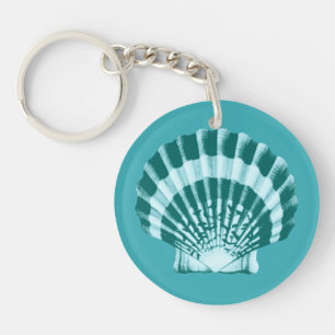 Seashell - Schattierungen in aquamarinem Blau Schlüsselanhänger
