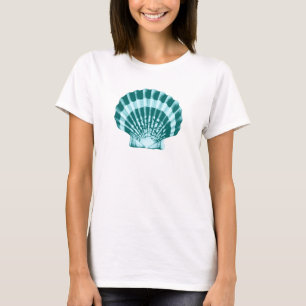 Seashell - Schattierungen in aquamarinem Blau T-Shirt