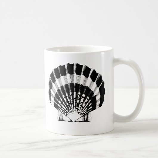 Seashell - schwarz und weiß kaffeetasse (Rechts)