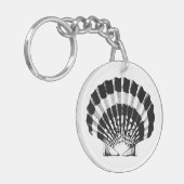 Seashell - Schwarz und Weiß Schlüsselanhänger (Vorderseite links)