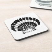 Seashell - schwarz und weiß untersetzer (Linke Seite)