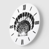 Seashell - Schwarzweiss Große Wanduhr (Winkel)