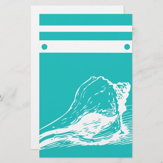 Seashell Scrapbook Paper Briefpapier (Vorne/Hinten)
