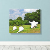 Seashell Sculpture Wrapped Canvas Leinwanddruck (Insitu (Holzboden))