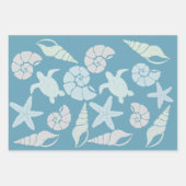 Seashell & Sea Turtle Pattern Geschenkpapier Set (Vorderseite 3)