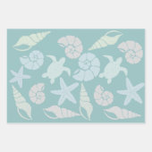 Seashell & Sea Turtle Pattern Geschenkpapier Set (Vorderseite 2)