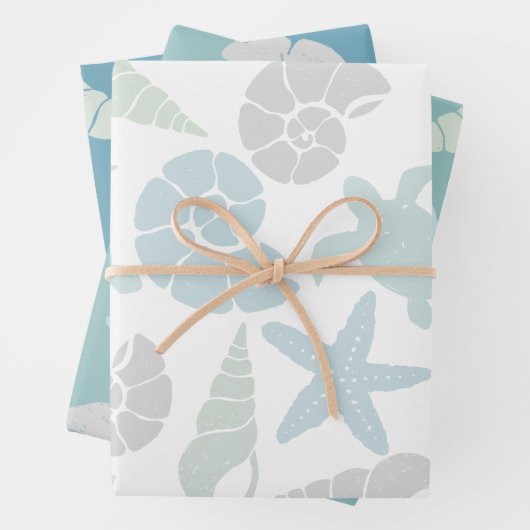 Seashell & Sea Turtle Pattern Geschenkpapier Set (Beispiel)
