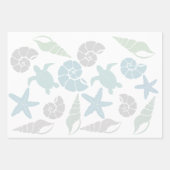 Seashell & Sea Turtle Pattern Geschenkpapier Set (Vorderseite)