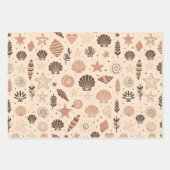 Seashell Seamless Pattern Geschenkpapier Set (Vorderseite)