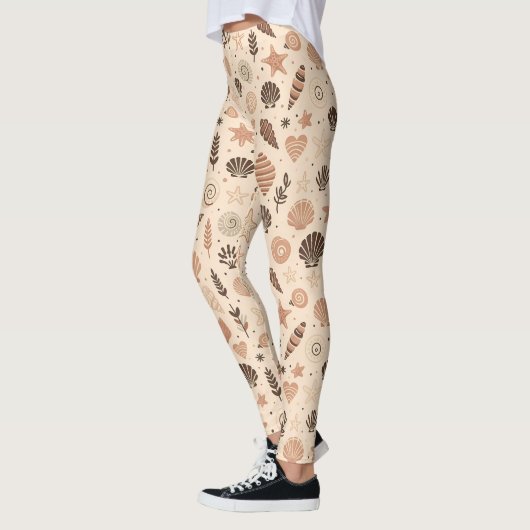 Seashell Seamless Pattern Leggings (Links)